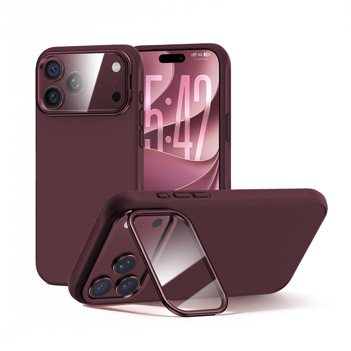 iPhone 17 K123 Liquid Silicone Stand Phone Case
