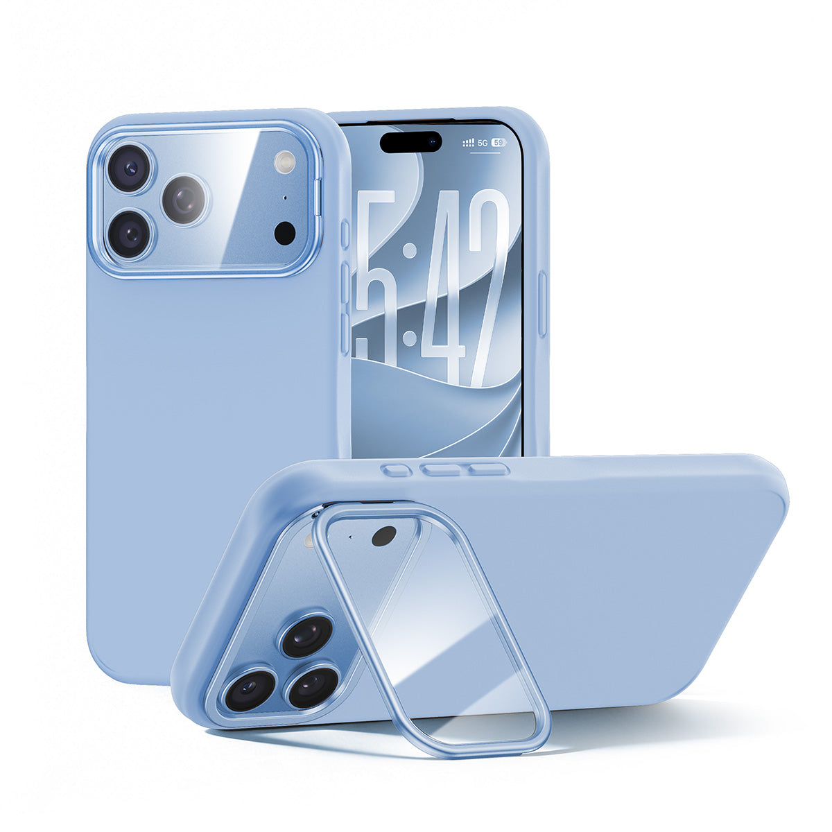 iPhone 17 K123 Liquid Silicone Stand Phone Case