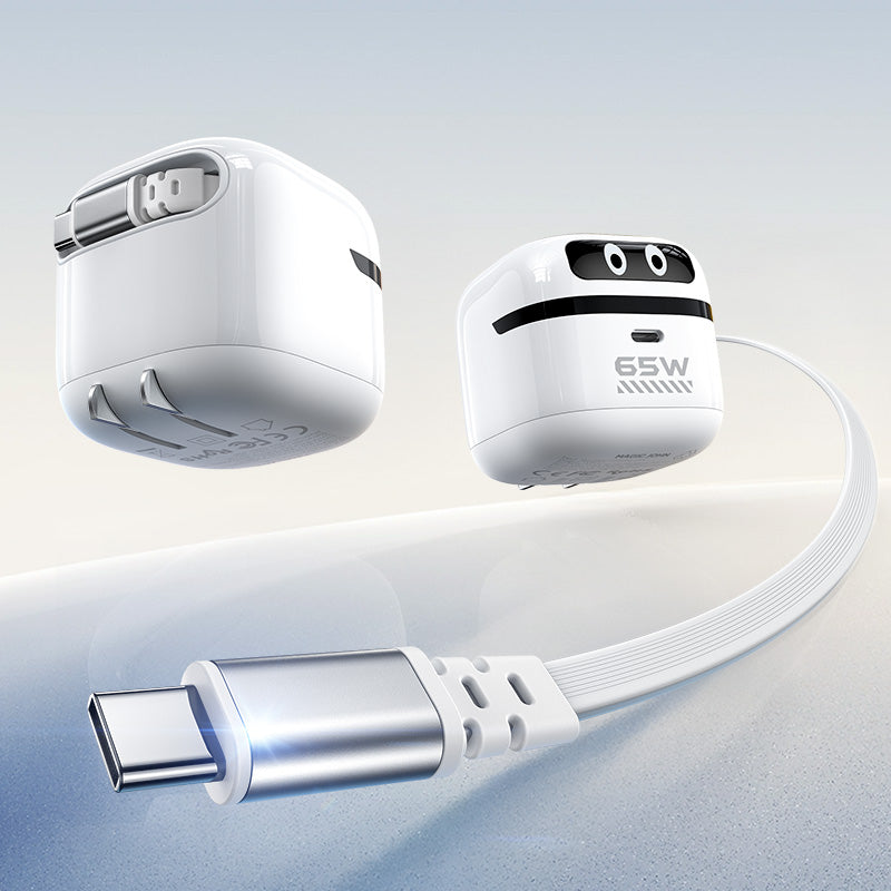 65W Robot Retractable GaN Charger