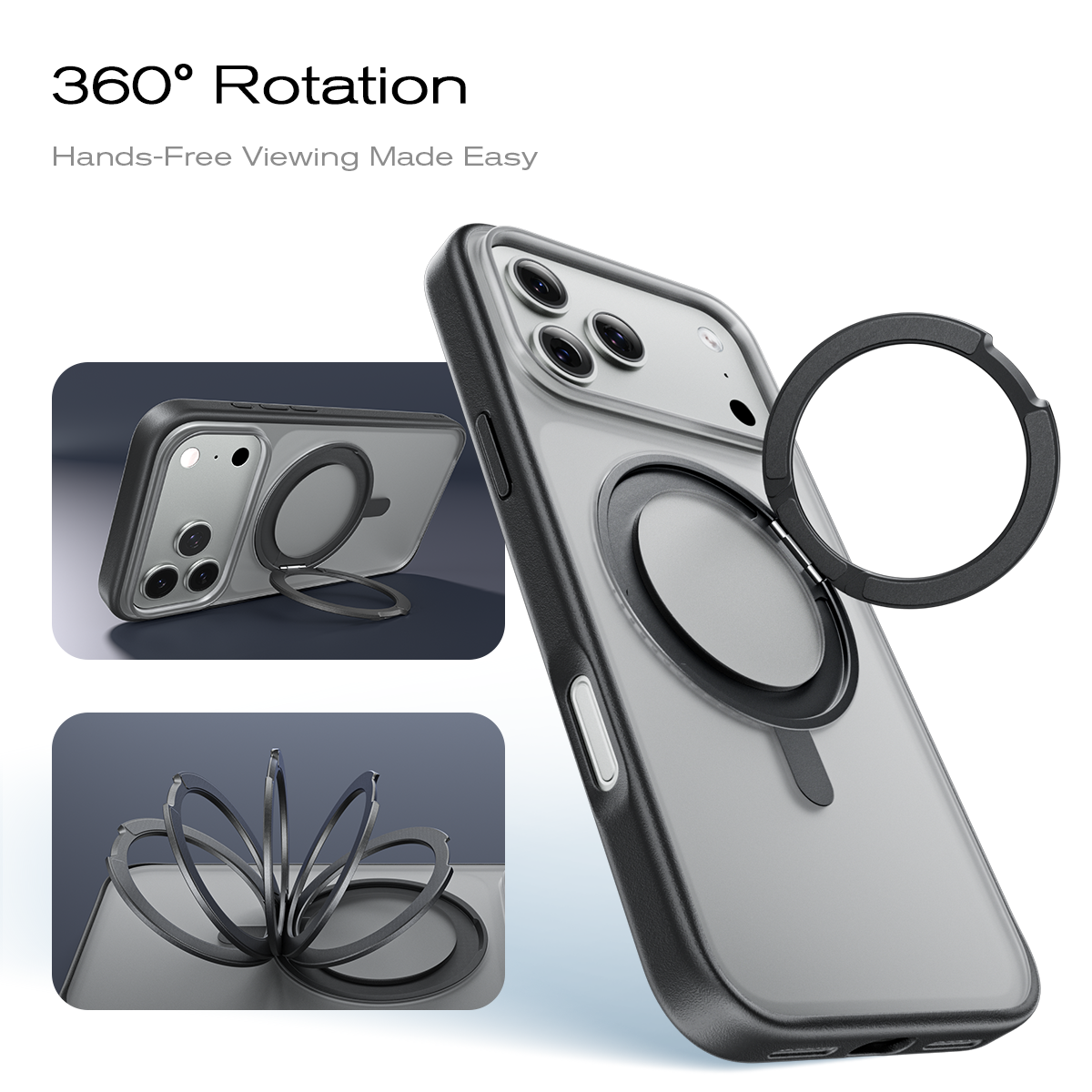 iPhone 16 K128 360° Magnetic Ring Stand Phone Case