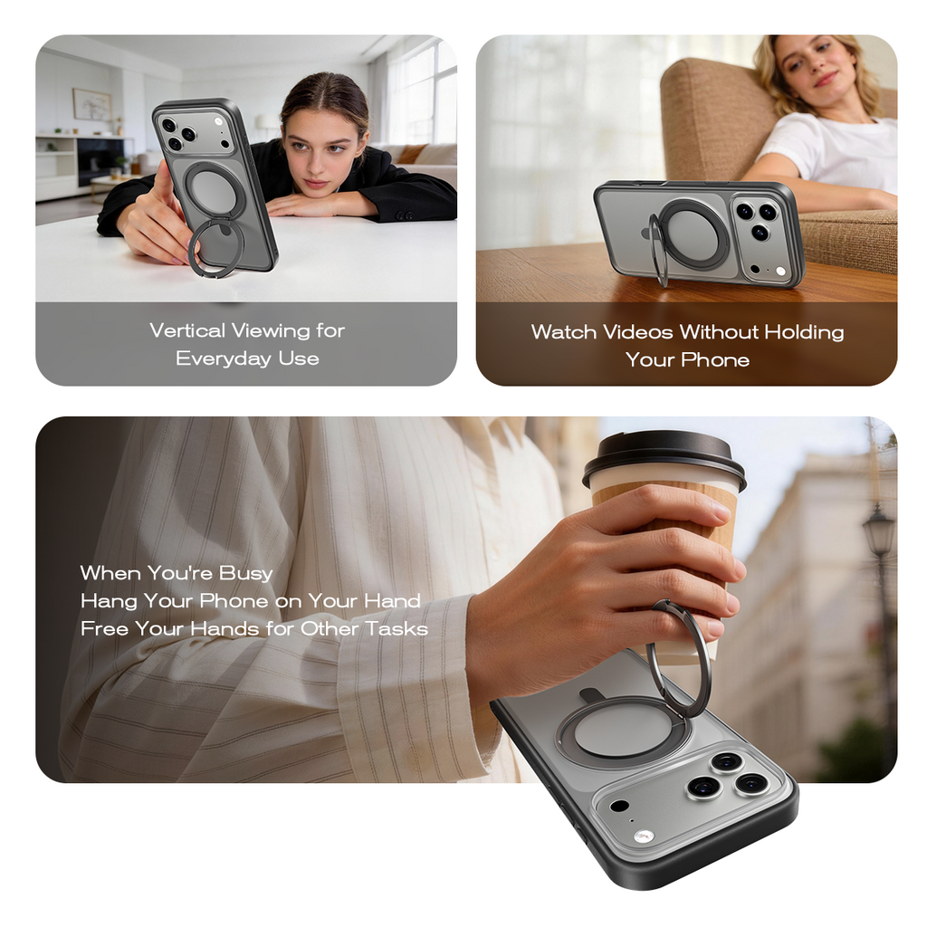 iPhone K128 360° Magnetic Ring Stand Phone Case