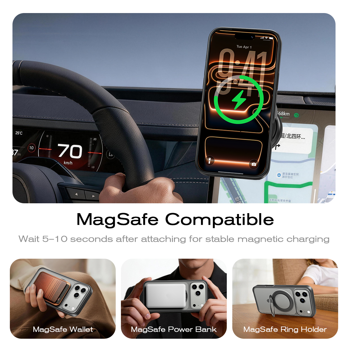 iPhone K128 360° Magnetic Ring Stand Phone Case