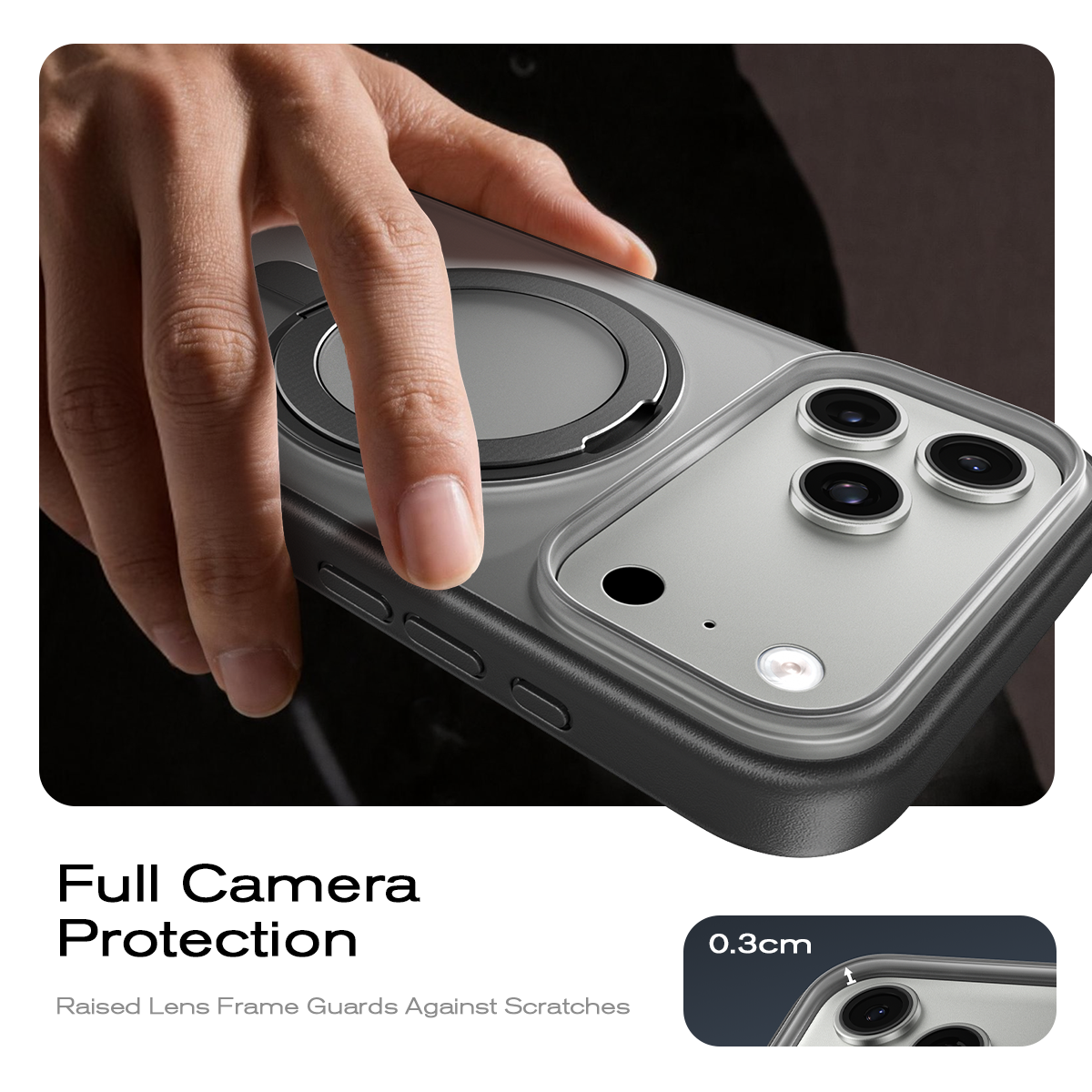 iPhone 16 K128 360° Magnetic Ring Stand Phone Case