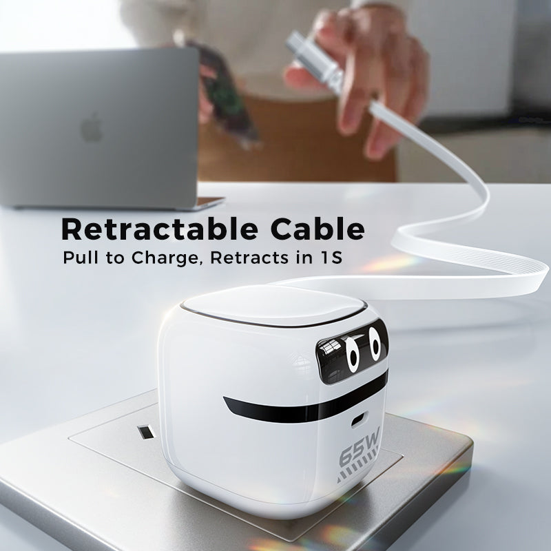 65W Robot Retractable GaN Charger