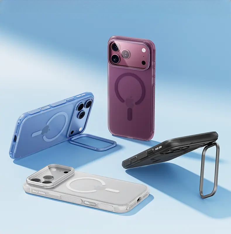 iPhone 17 K129 Magnetic Camera Stand Phone Case