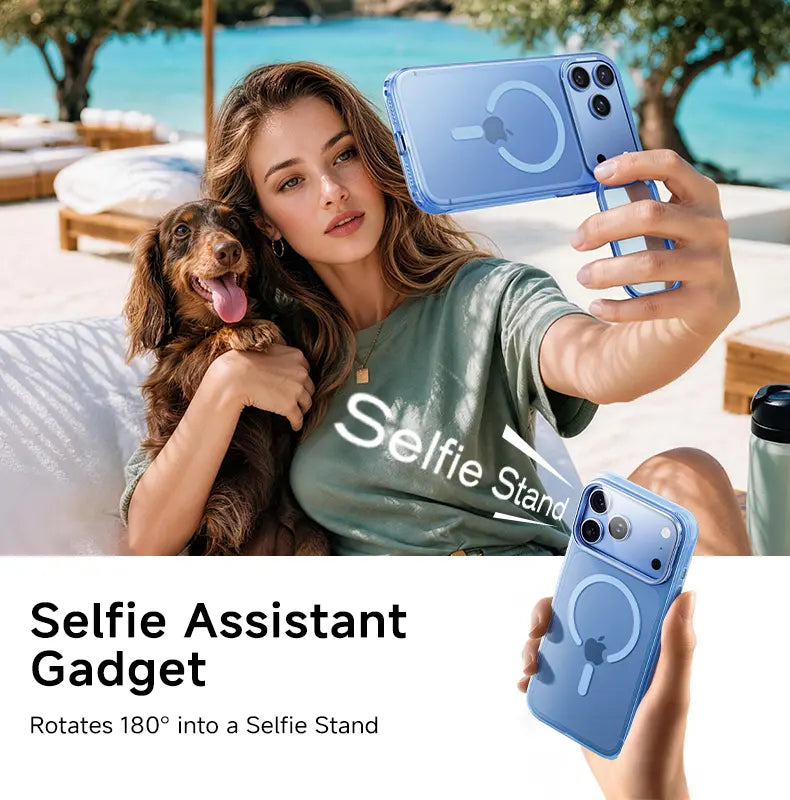 iPhone 17 K129 Magnetic Camera Stand Phone Case