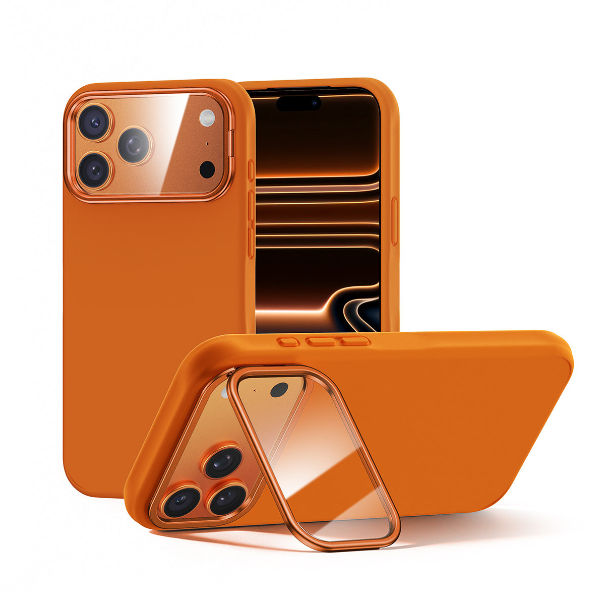 iPhone 17 K123 Liquid Silicone Stand Phone Case