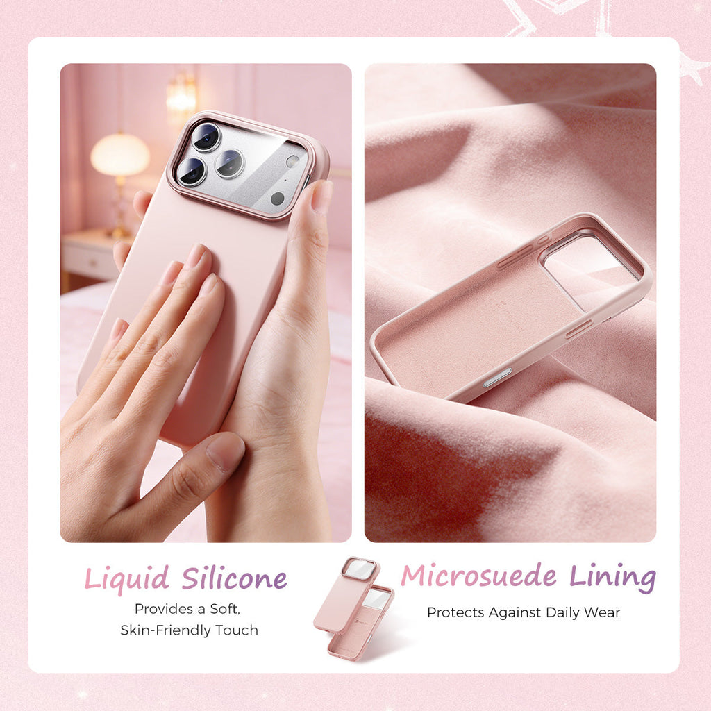 iPhone 17 K123 Liquid Silicone Stand Phone Case