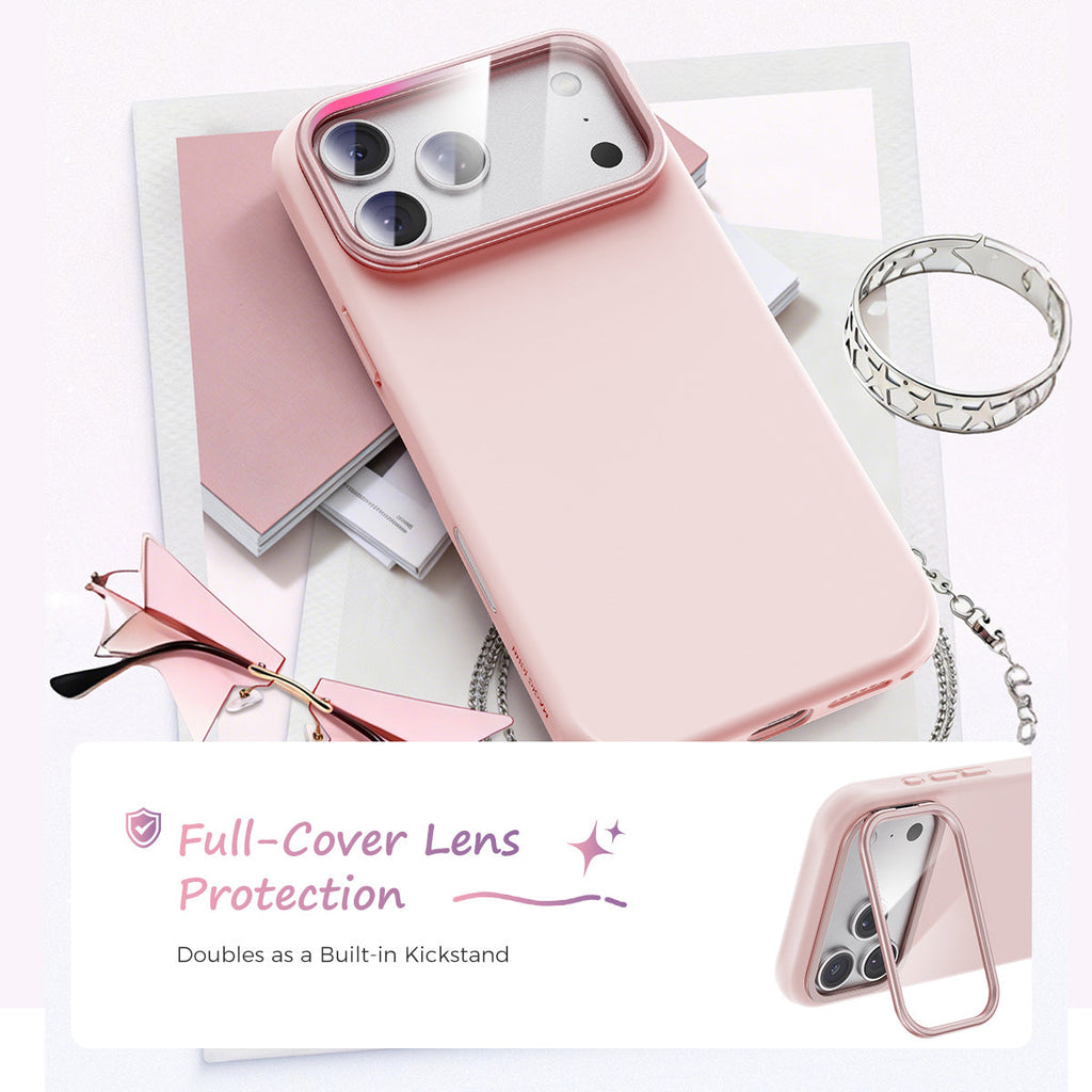 iPhone 17 K123 Liquid Silicone Stand Phone Case