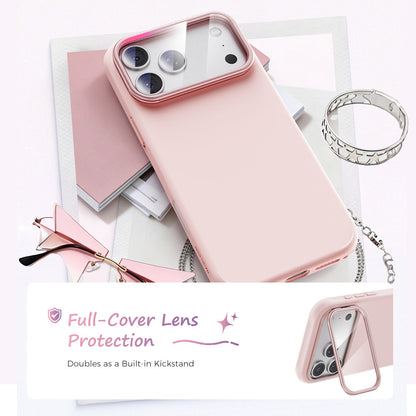 iPhone 17 K123 Liquid Silicone Stand Phone Case