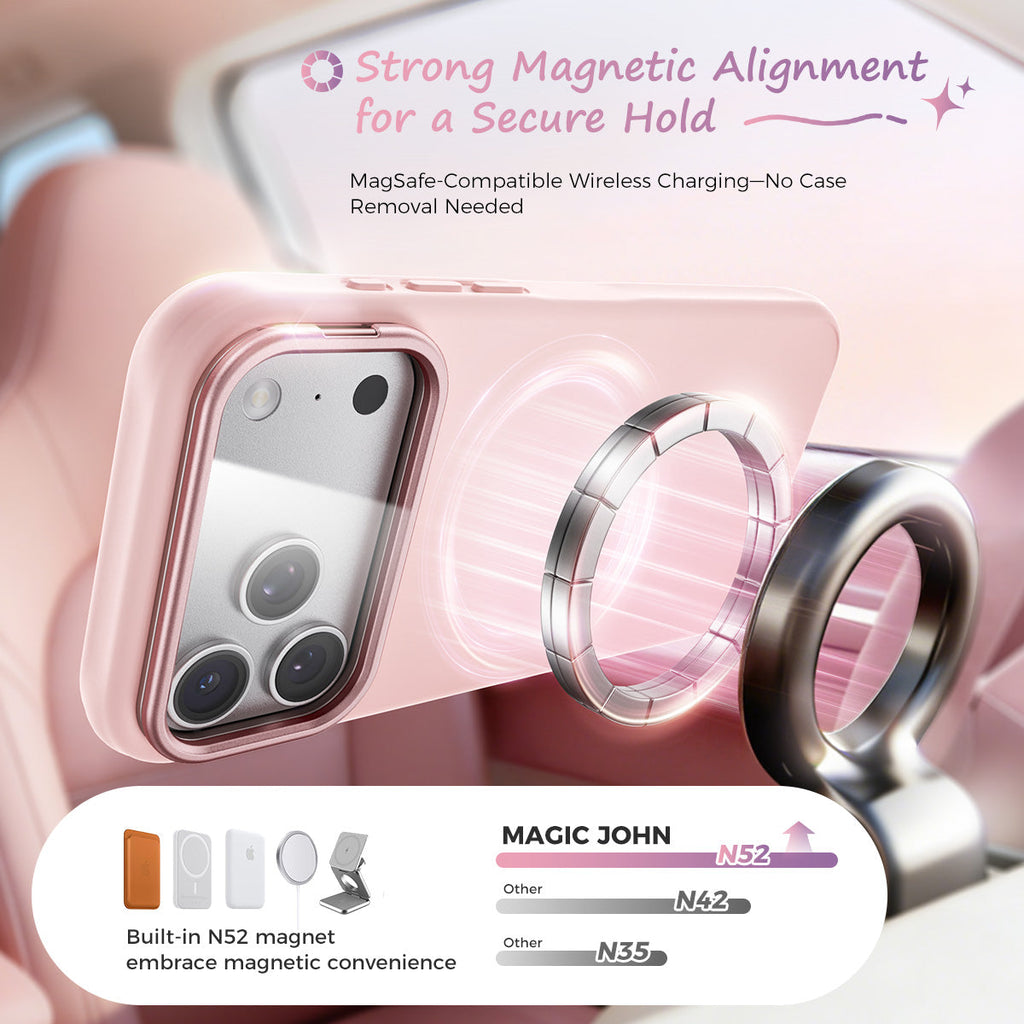 iPhone 17 K123 Liquid Silicone Stand Phone Case