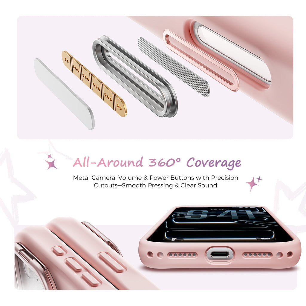 iPhone 17 K123 Liquid Silicone Stand Phone Case