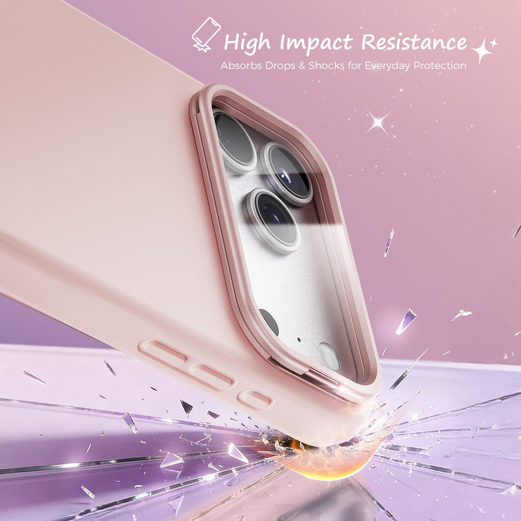 iPhone 17 K123 Liquid Silicone Stand Phone Case